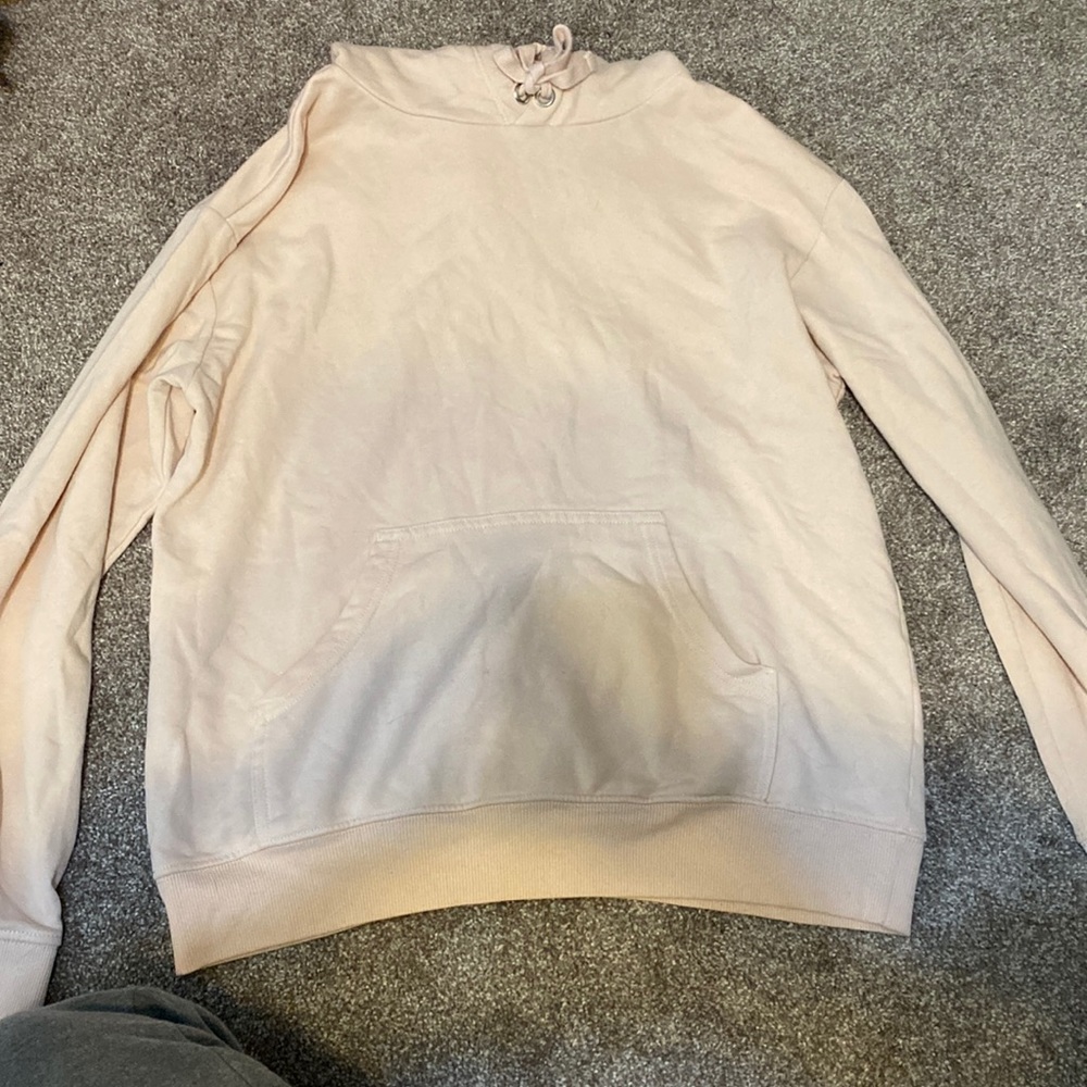 pink hooded sweatshirt